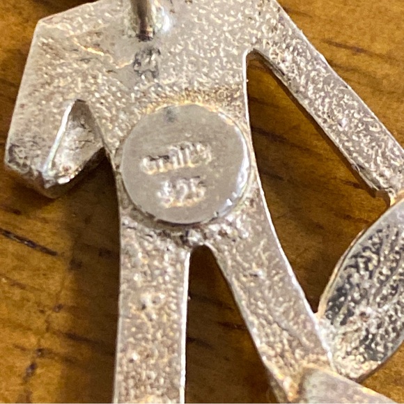 Sterling Silver Man with Hat Sterling Silver Tie Tac pin - Picture 2 of 3